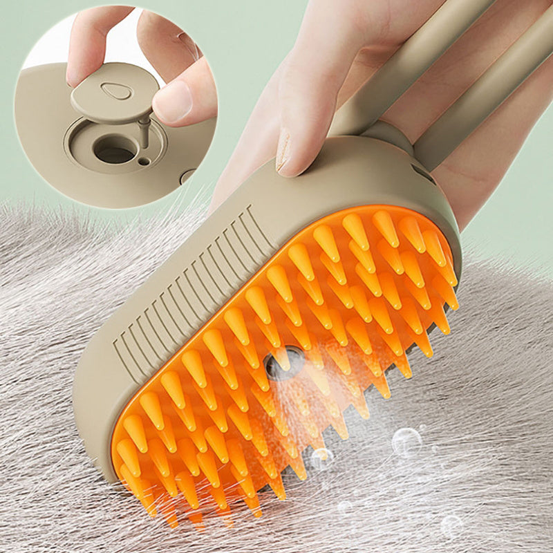 3-in-1 Cat & Dog Hair Removal Electric Grooming Steam Brush