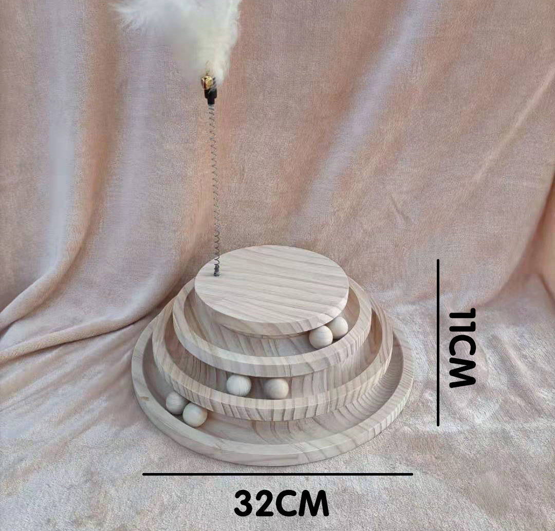 Cat Toys From Solid Wood Cat Turntable Bite-resistant
