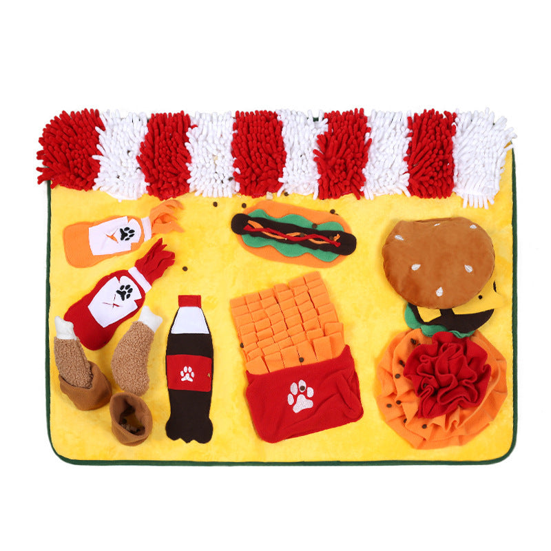 Pet training mat to smell food