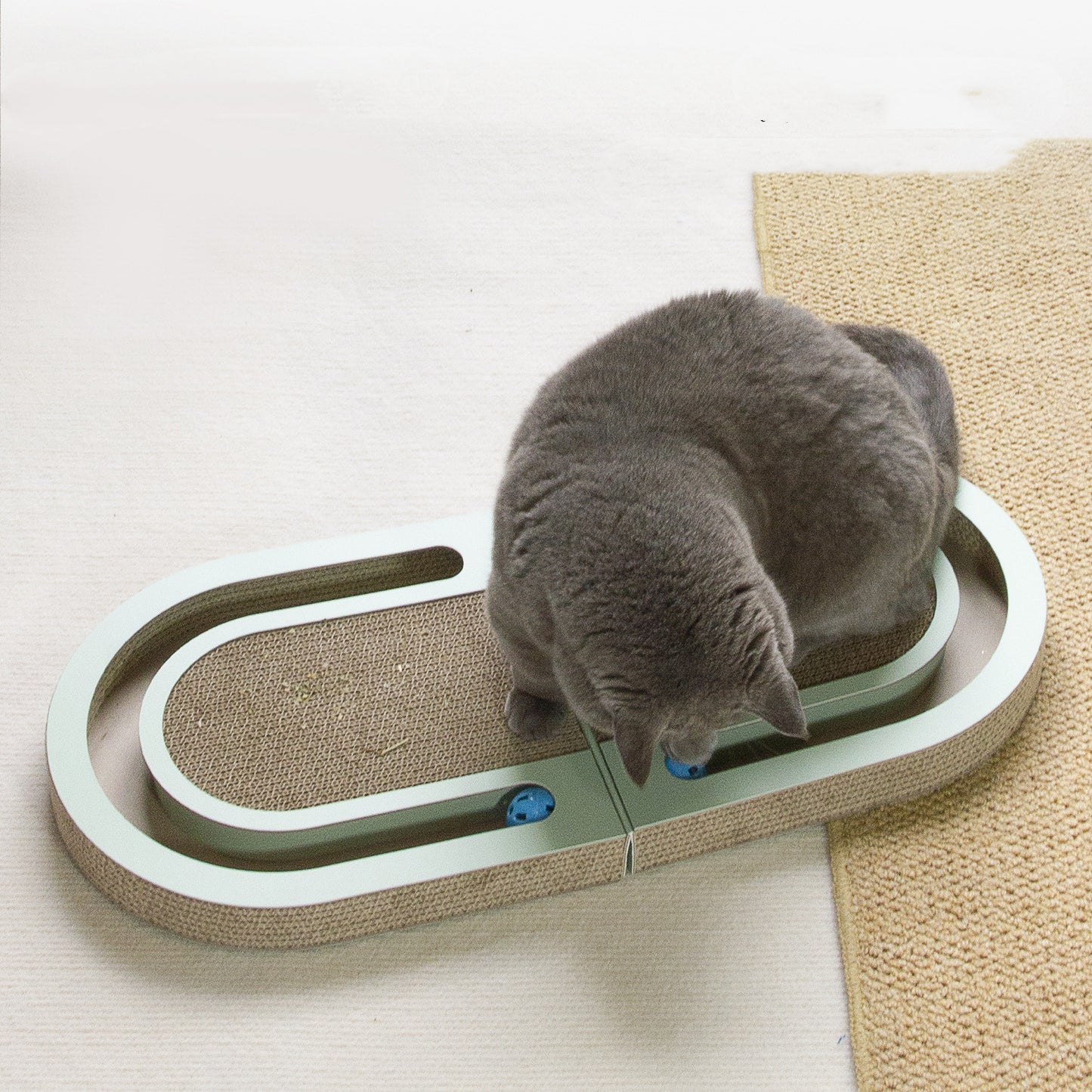 Foldable cat rollerball toy
