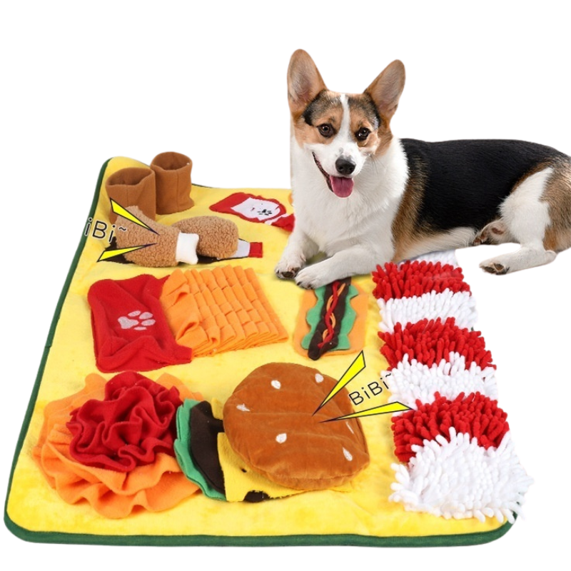 Pet training mat to smell food