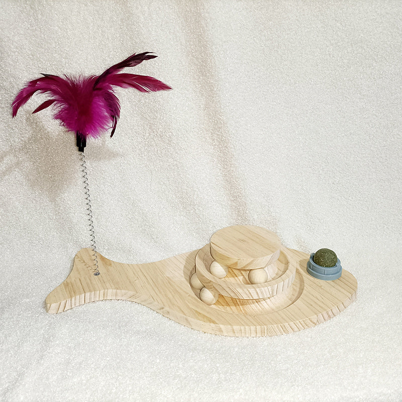 Cat Toys From Solid Wood Cat Turntable Bite-resistant