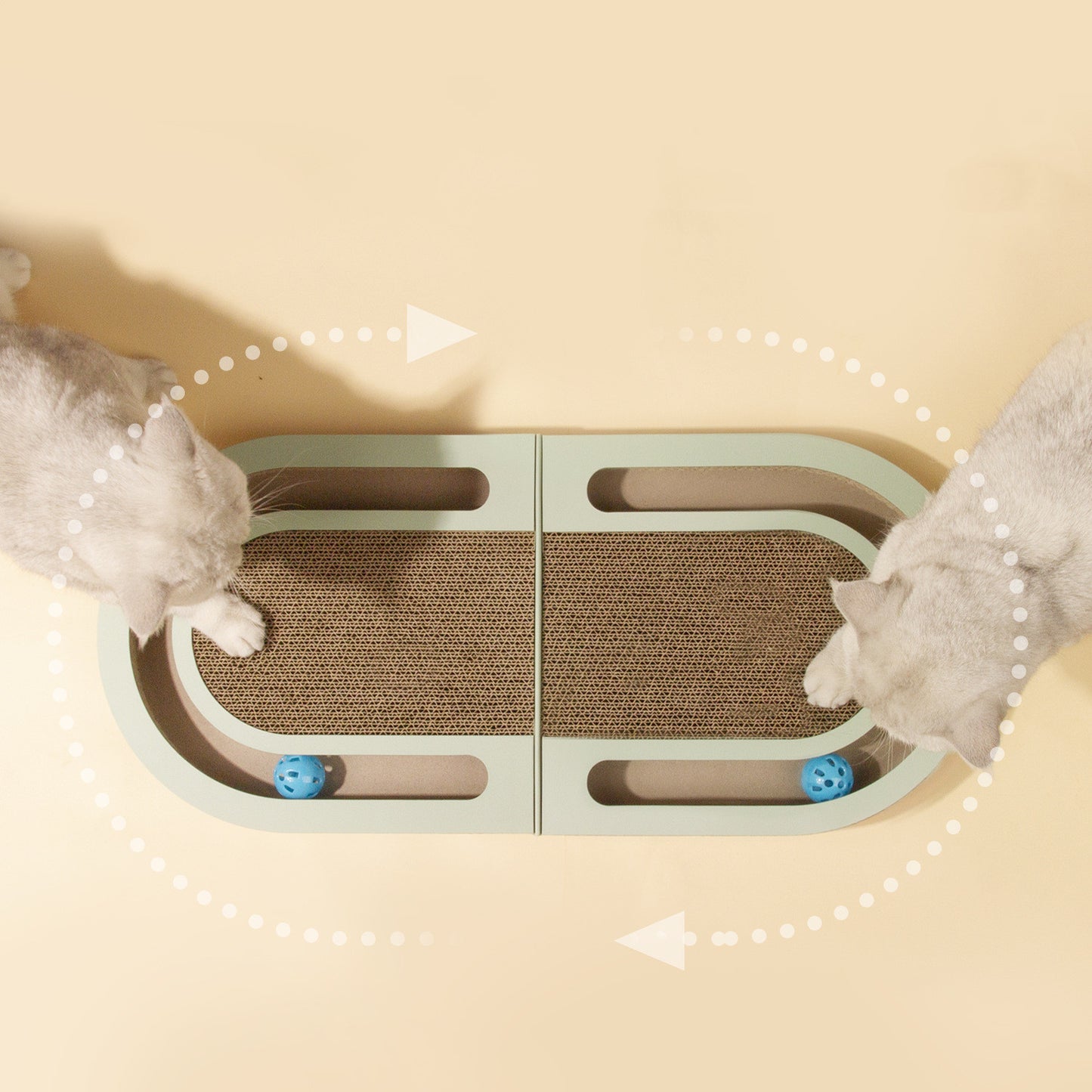 Foldable cat rollerball toy