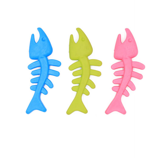 Fishbone Shape Rubber Toy Bite-resistant Teeth Cleaner