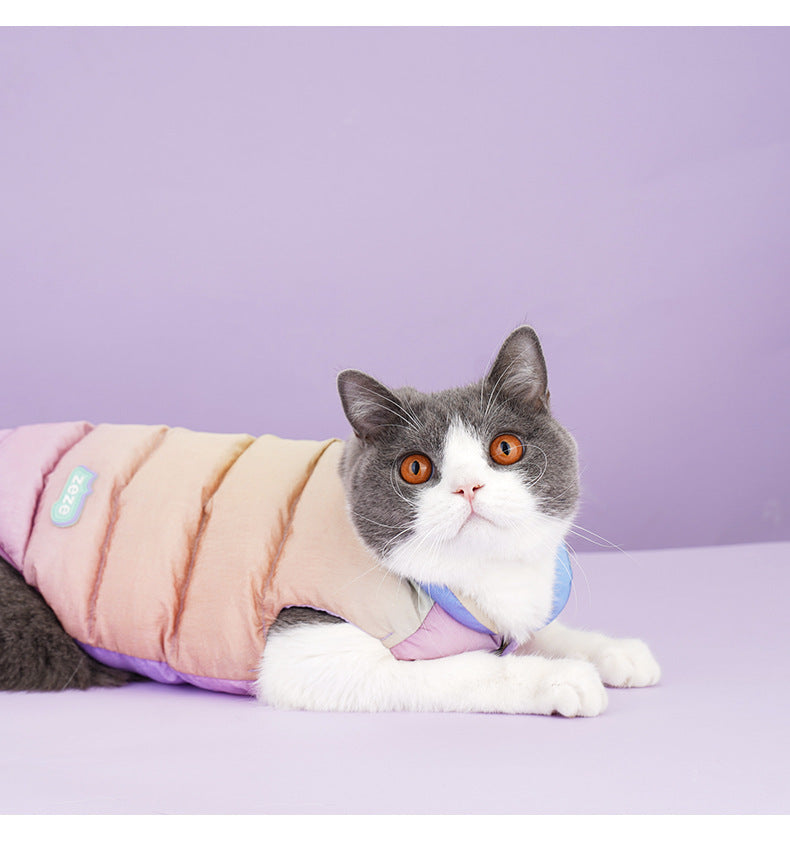 Colorful Pet Vest | Warm Winter Fashion Top for Cats & Dogs
