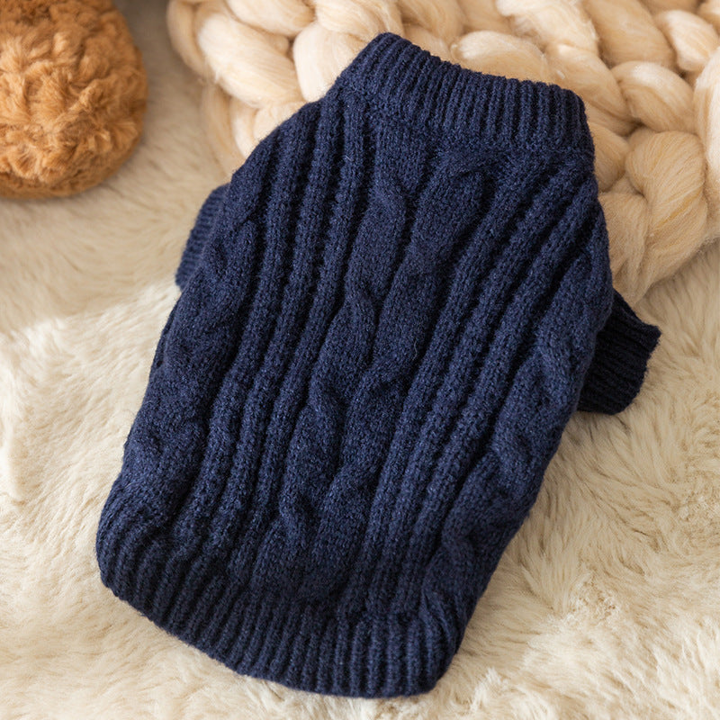 Cozy Solid Color Pet Sweater | Warm Anti-Lint Cat Clothes