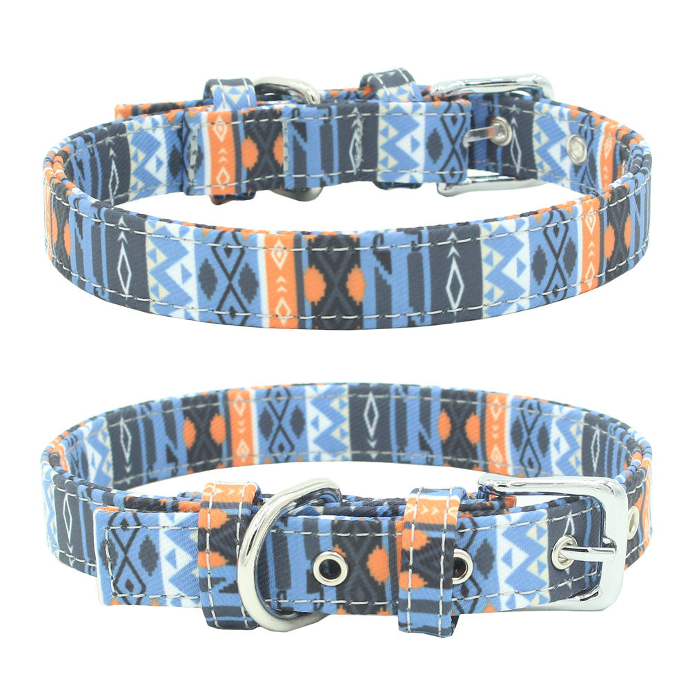 Pet Collar Double Layer Colorful Fabric