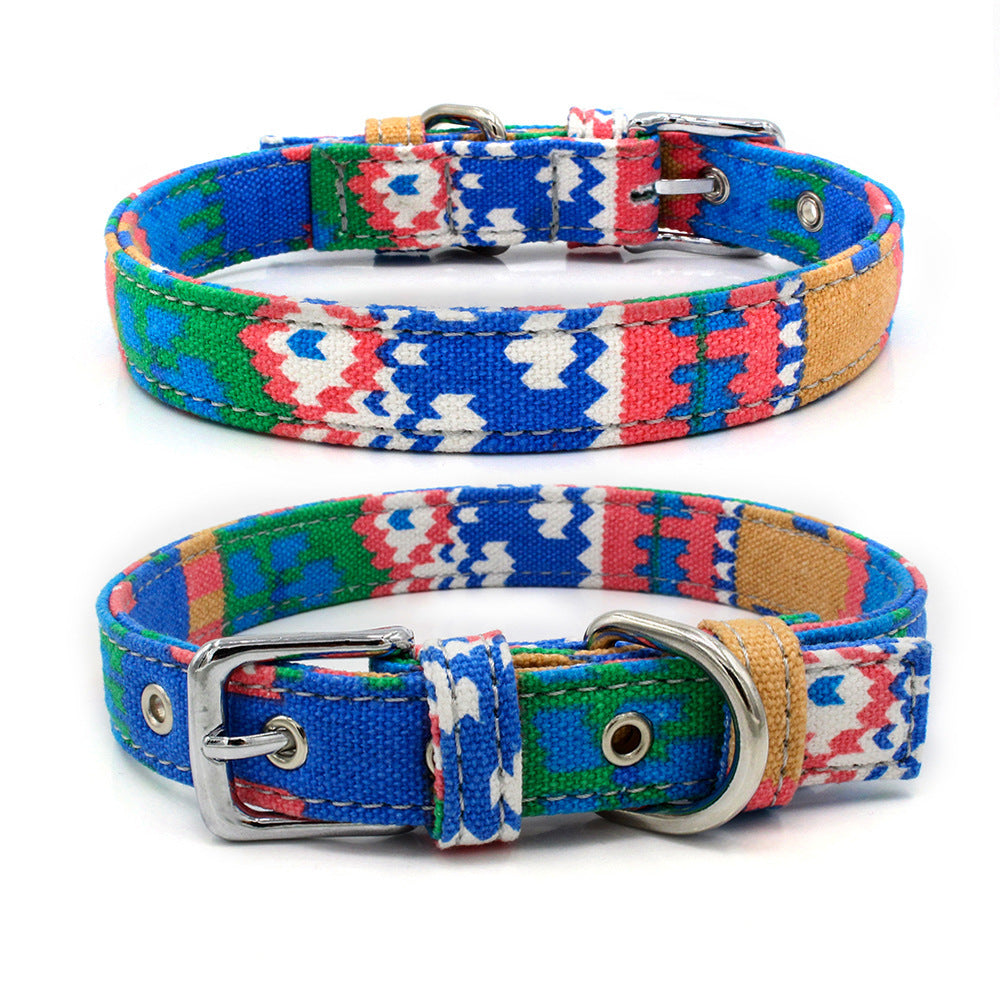 Pet Collar Double Layer Colorful Fabric