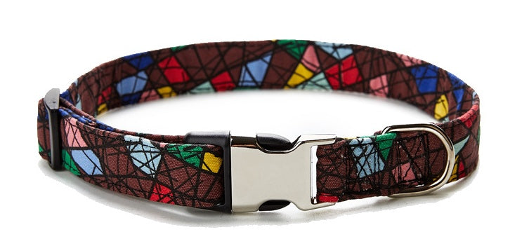 Brocade printed collar for pets