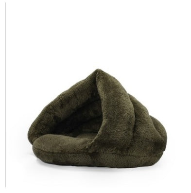 Arctic Velvet Triangle Pet Bed - Warm