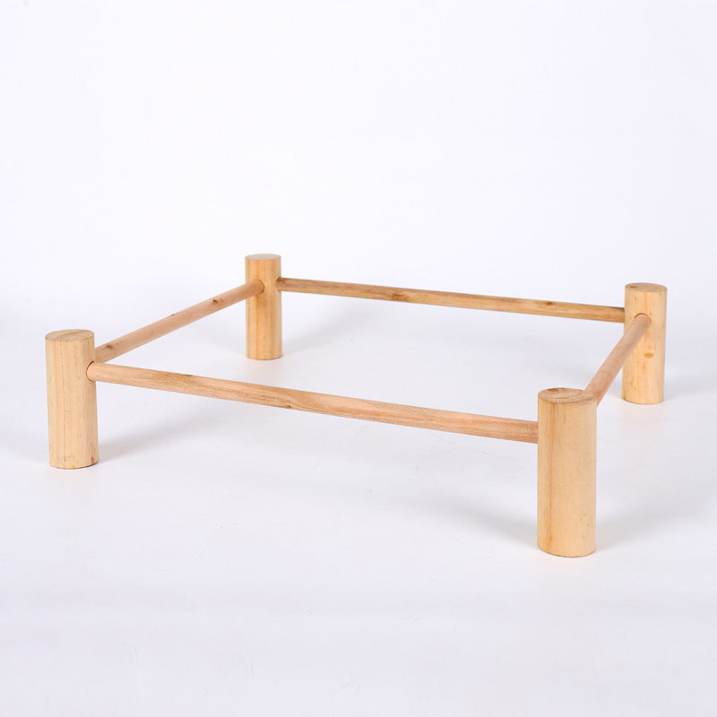 Washable Wooden Pet Bed for Cats & Small Dogs