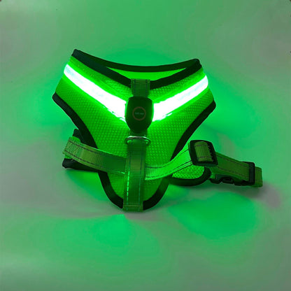 Reflective LED Dog Harness | USB Rechargeable Safety Vest