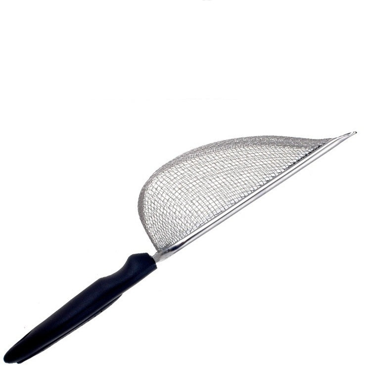 Stainless steel slotted shovel for cleaning cat poop