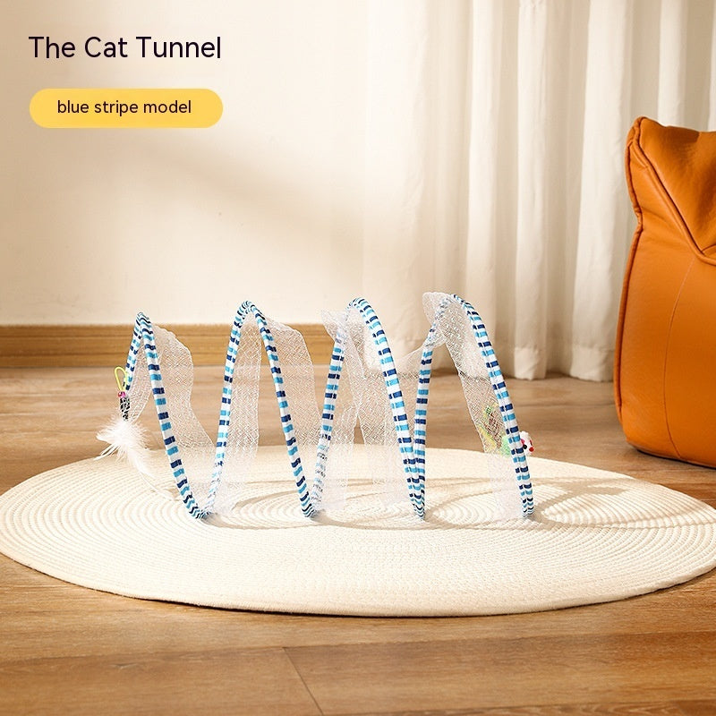 Interactive Cat Tunnel with Mouse Toy - Foldable Design