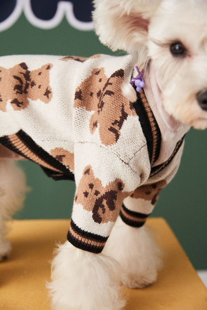Bear print cardigan