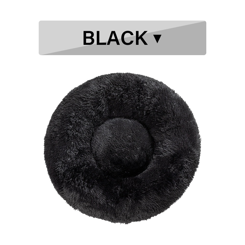 Warm Round Plush Pet Bed | Soft & Washable Fluffy Comfort