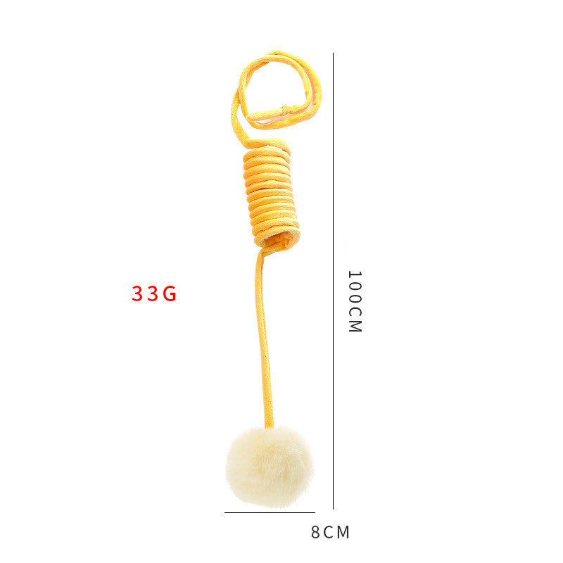 Interactive Cat Toy: Suction Cup Spring with Rabbit Hair Ball