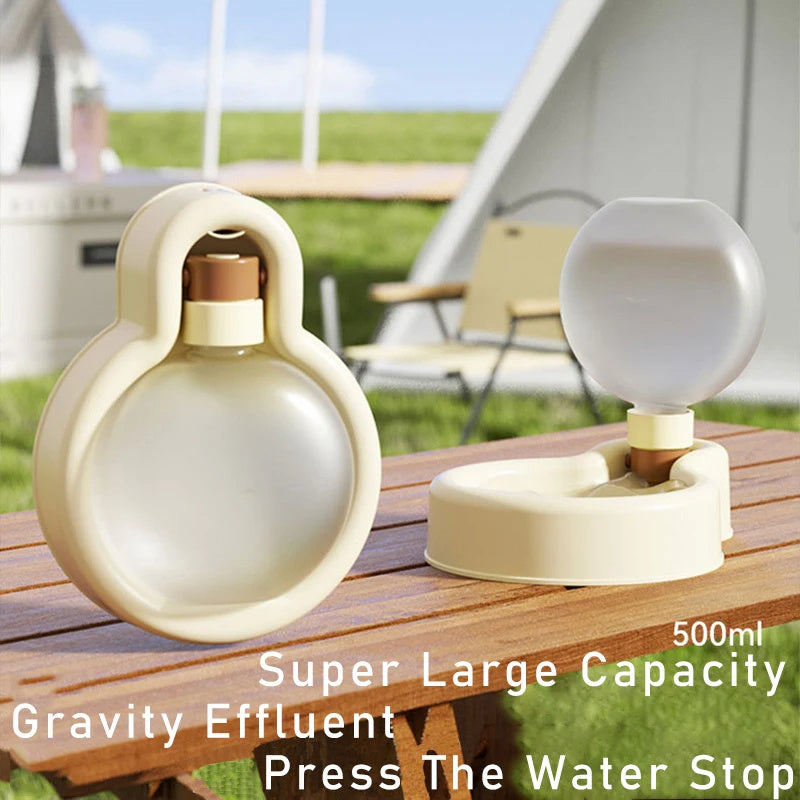 500ml Portable Pet Water Bottle & Bowl | Travel Dispenser