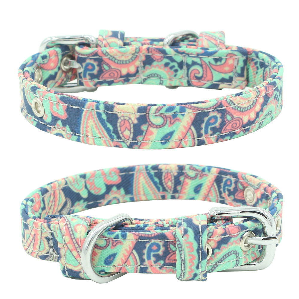 Pet Collar Double Layer Colorful Fabric