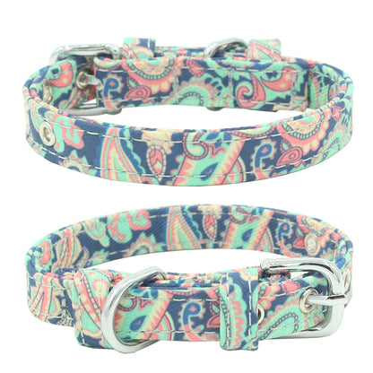 Pet Collar Double Layer Colorful Fabric