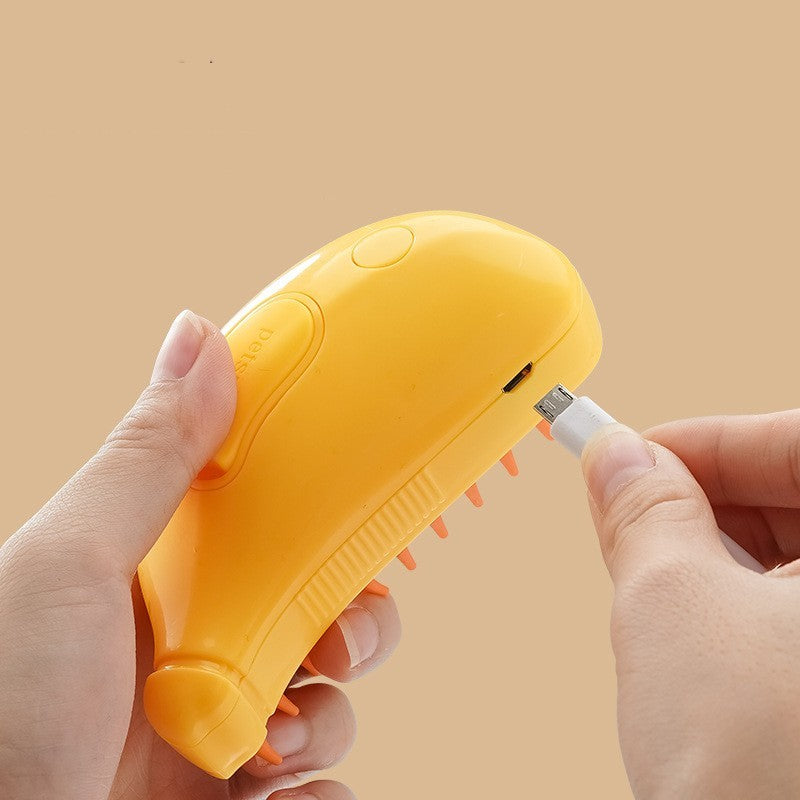3-in-1 Pet Steam Brush: Groom, Remove Hair & Massage
