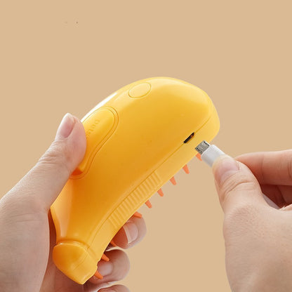 3-in-1 Pet Steam Brush: Groom, Remove Hair & Massage