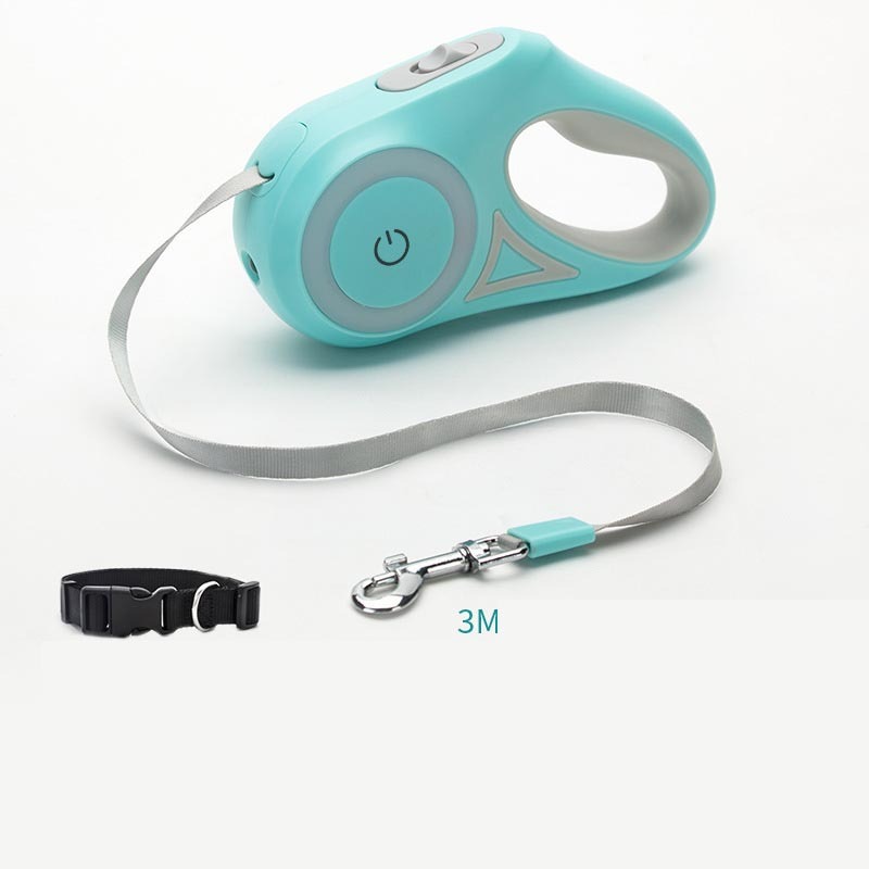 Retractable Leash with Spotlight and Collar