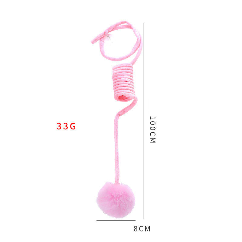 Interactive Cat Toy: Suction Cup Spring with Rabbit Hair Ball