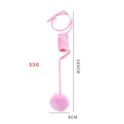 Interactive Cat Toy: Suction Cup Spring with Rabbit Hair Ball