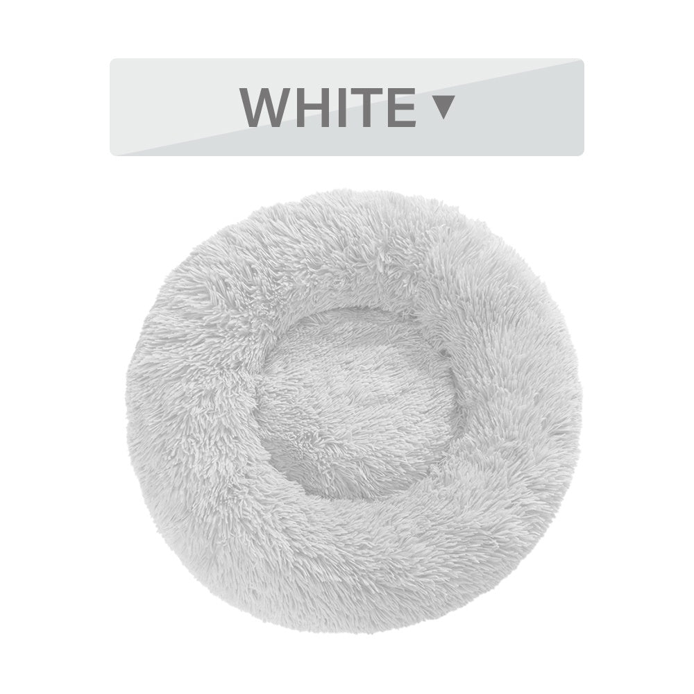 Warm Round Plush Pet Bed | Soft & Washable Fluffy Comfort