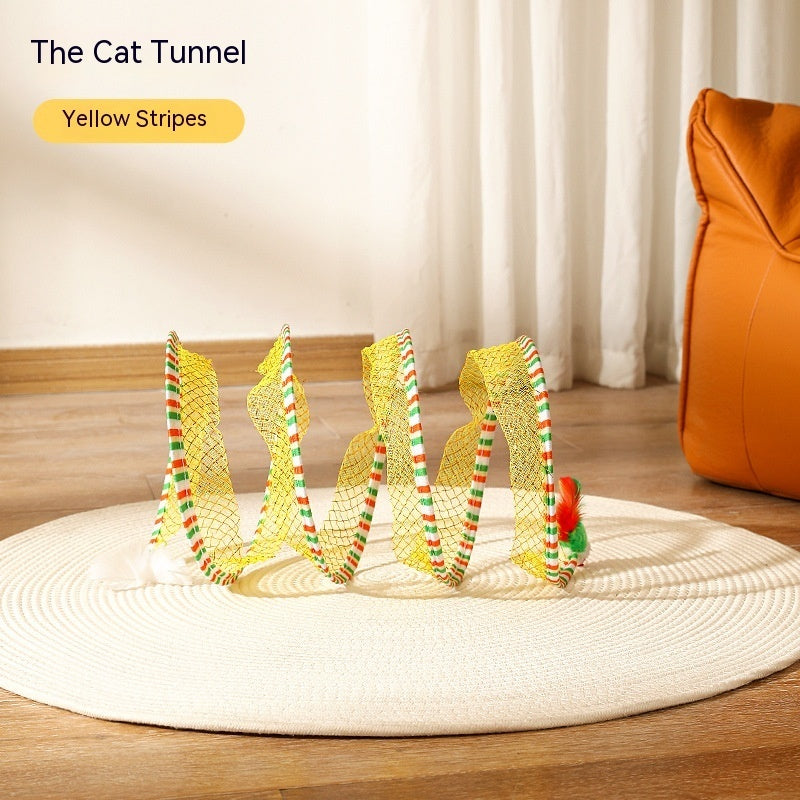 Interactive Cat Tunnel with Mouse Toy - Foldable Design