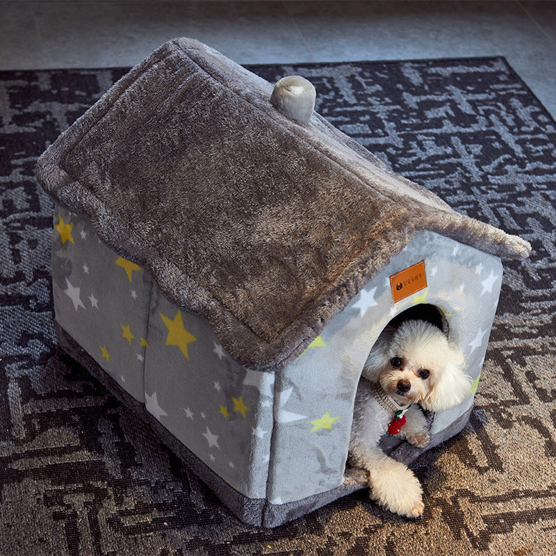 Warm Foldable Dog House - Winter Pet Bed & Cat Sofa