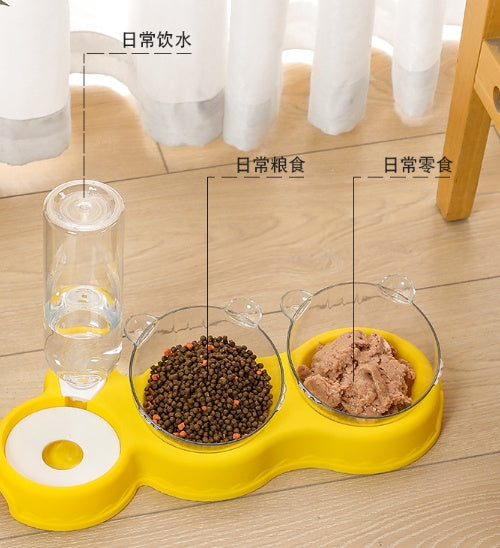 Multi-purpose bowl integrates eating and drinking for pets