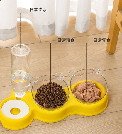 Multi-purpose bowl integrates eating and drinking for pets