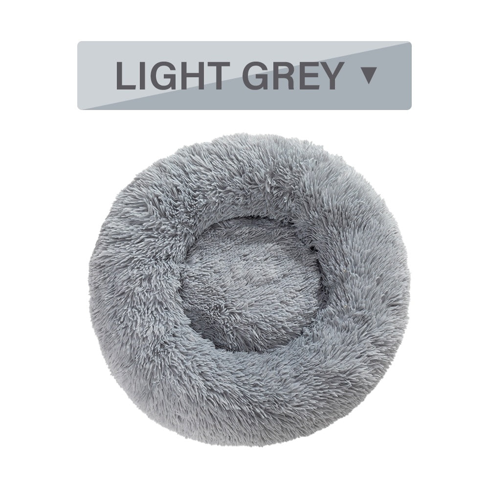 Warm Round Plush Pet Bed | Soft & Washable Fluffy Comfort