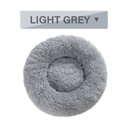 Warm Round Plush Pet Bed | Soft & Washable Fluffy Comfort