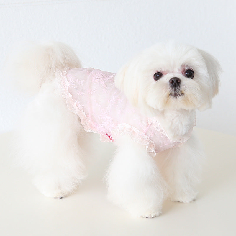 Lace Yarn Vest Anti-lint Sexy Dog Clothes Pet Cat