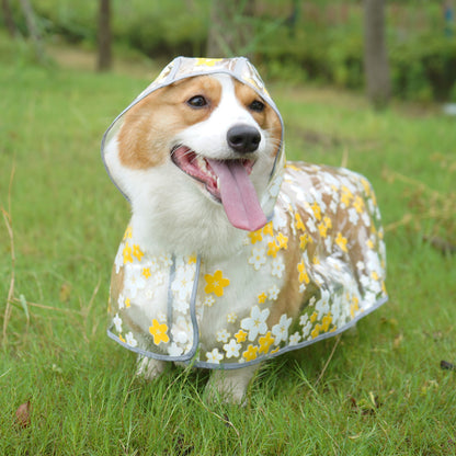 Universal TPU Floral Dog Cloak for Medium Breeds