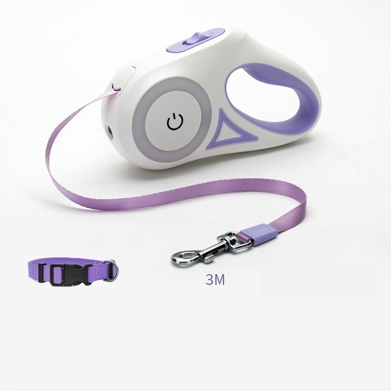 Retractable Leash with Spotlight and Collar