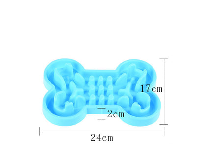 Bone-shaped silicone dog bowl