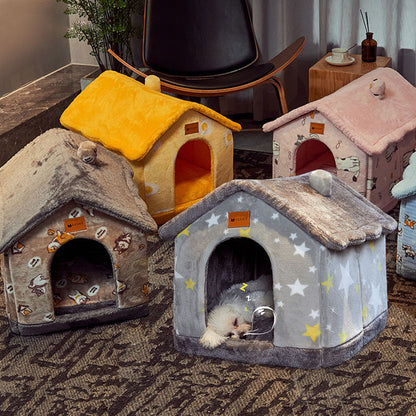 Warm Foldable Dog House - Winter Pet Bed & Cat Sofa