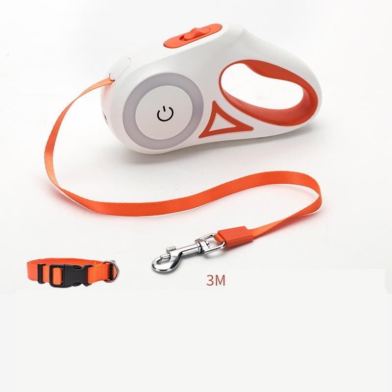 Retractable Leash with Spotlight and Collar