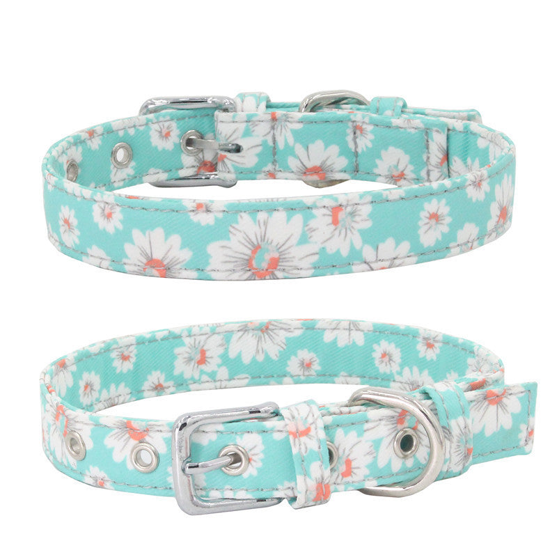 Pet Collar Double Layer Colorful Fabric