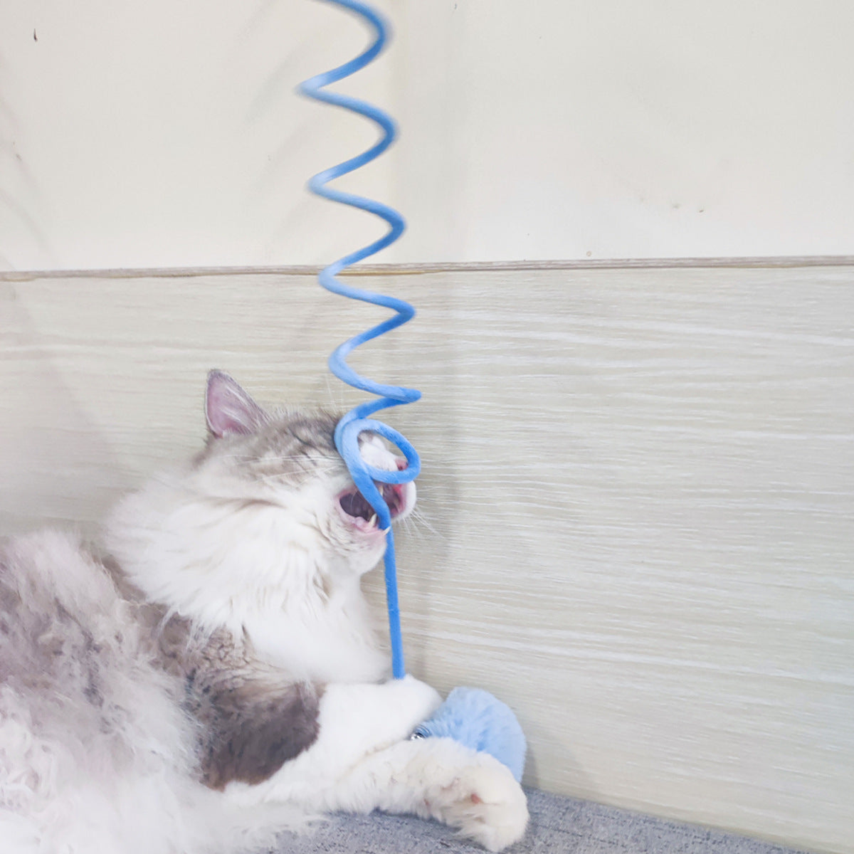 Interactive Cat Toy: Suction Cup Spring with Rabbit Hair Ball