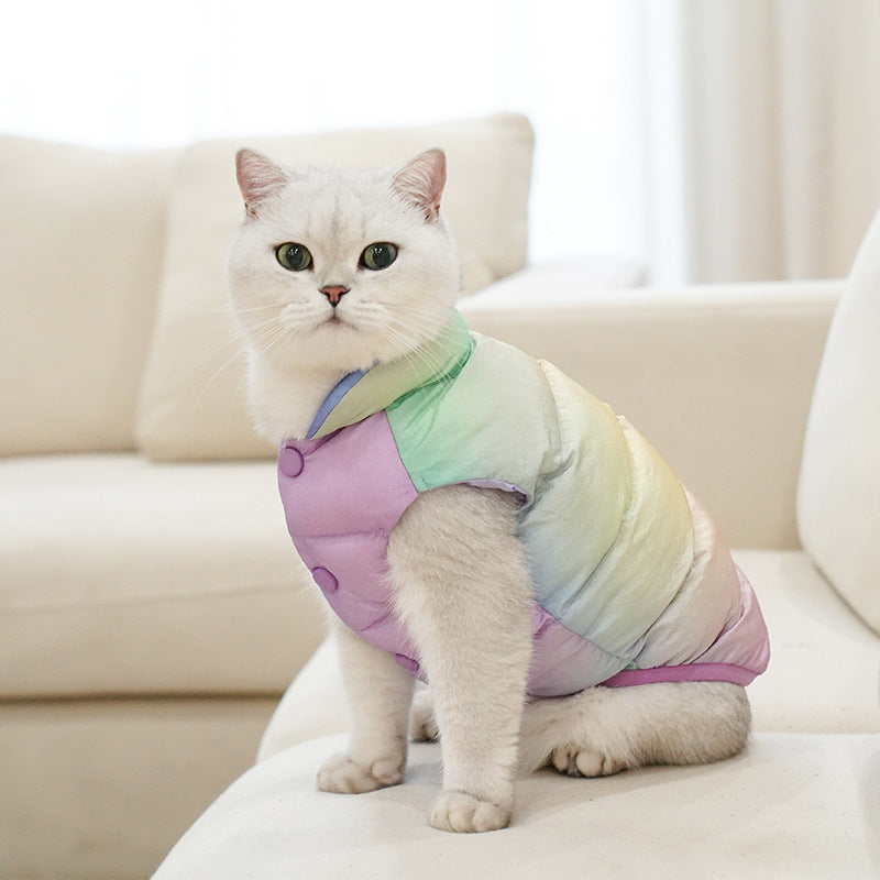 Colorful Pet Vest | Warm Winter Fashion Top for Cats & Dogs