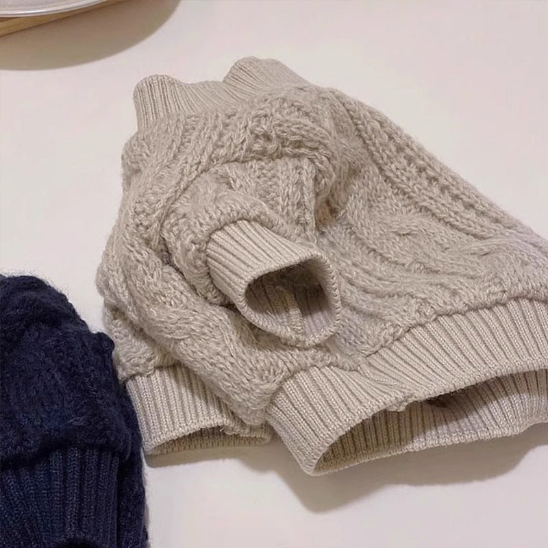 Cozy Solid Color Pet Sweater | Warm Anti-Lint Cat Clothes