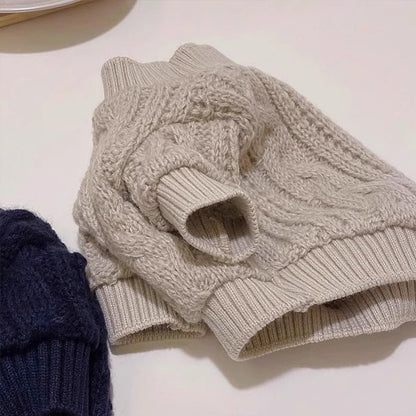 Cozy Solid Color Pet Sweater | Warm Anti-Lint Cat Clothes