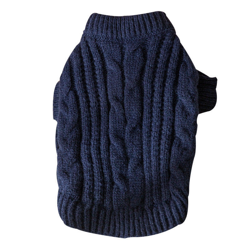 Cozy Solid Color Pet Sweater | Warm Anti-Lint Cat Clothes