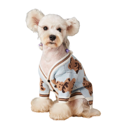 Bear print cardigan