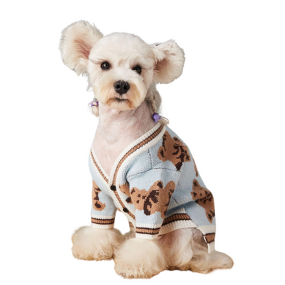 Bear print cardigan